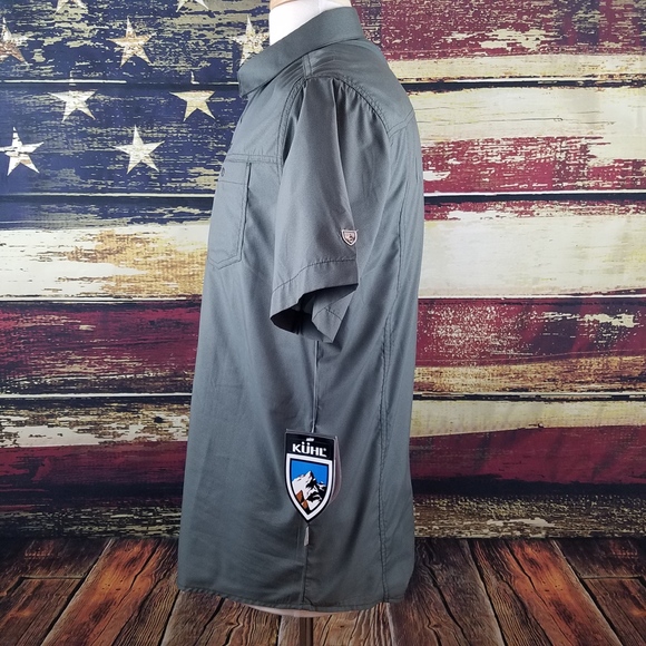 KUHL STEALTH MENS PESTO GRAY CHECKERED SHIRT - Picture 2 of 6